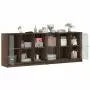 Libreria con Ante Rovere Marrone 204x37x75 cm Legno Multistrato