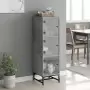 Credenza con Ante in Vetro Grigio Cemento 35x37x120 cm