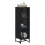 Credenza con Ante in Vetro Nera 35x37x120 cm