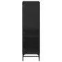 Credenza con Ante in Vetro Nera 35x37x120 cm