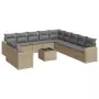 Set Divani da Giardino 12 pz con Cuscini Beige in Polyrattan