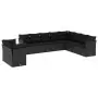 Set Divani da Giardino 10pz con Cuscini in Polyrattan Nero