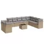 Set Divani da Giardino 11 pz con Cuscini Beige in Polyrattan