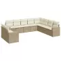 Set Divano da Giardino 10 pz con Cuscini Beige in Polyrattan