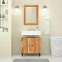 Specchio da Bagno 50x70x2,5 cm Legno Massello di Acacia e Vetro