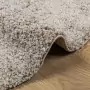 Tappeto Shaggy a Pelo Lungo Moderno Beige Ø 200 cm