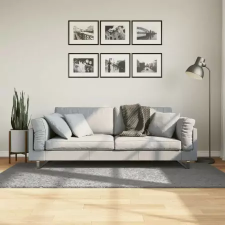 Tappeto Shaggy a Pelo Lungo Moderno Grigio 100x200 cm