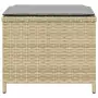 Sgabelli Giardino Cuscini 4pz Beige Misto 41x41x36cm Polyrattan