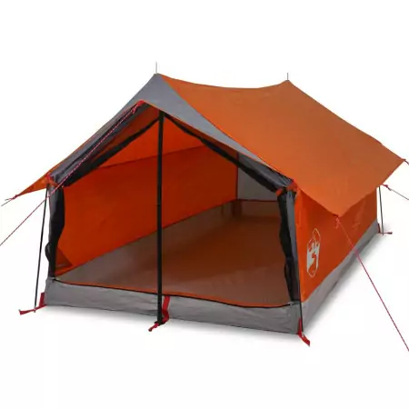 Tenda per 2 Persone Grigia Arancione 193x122x96cm Taffetà 185T