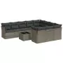 Set Divani da Giardino 11 pz con Cuscini in Polyrattan Grigio