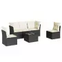 Set Divano da Giardino 6 pz con Cuscini Nero in Polyrattan