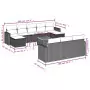 Set Divani da Giardino 11 pz con Cuscini in Polyrattan Nero