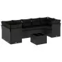 Set Divani da Giardino con Cuscini 8 pz Nero in Polyrattan