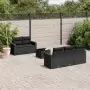 Set Divano da Giardino 6 pz con Cuscini Nero in Polyrattan