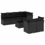 Set Divani da Giardino con Cuscini 8 pz Nero in Polyrattan