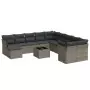 Set Divani da Giardino 12 pz con Cuscini Grigio in Polyrattan