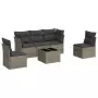 Set Divano da Giardino 6 pz con Cuscini Grigio in Polyrattan