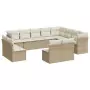 Set Divani da Giardino 12 pz con Cuscini Beige in Polyrattan