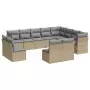 Set Divani da Giardino 12 pz con Cuscini Beige in Polyrattan