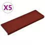 Tappetini per Scale 5 pz Bordeaux 65x25 cm Tessuto Agugliato