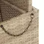 Tavolo da Giardino Beige 110x110x71cm Polyrattan e Legno Acacia