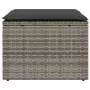 Sgabello Giardino con Cuscino Grigio 55x55x37 cm in Polyrattan