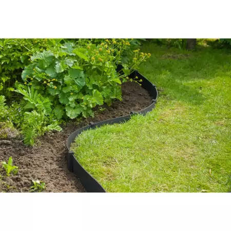 Nature Set Bordatura da Giardino H7,5 cm x 10 m con Picchetti Nero