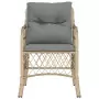 Sedie da Giardino con Cuscini 2 pz Beige Misto in Polyrattan