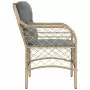 Sedie da Giardino con Cuscini 2 pz Beige Misto in Polyrattan