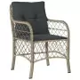 Sedie da Giardino con Cuscini 2 pz Grigio Chiaro in Polyrattan