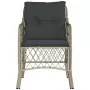 Sedie da Giardino con Cuscini 2 pz Grigio Chiaro in Polyrattan