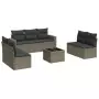 Set Divano da Giardino 8 pz con Cuscini Grigio in Polyrattan