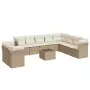 Set Divani da Giardino 11 pz con Cuscini Beige in Polyrattan