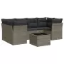 Set Divani da Giardino 7 pz con Cuscini Grigio in Polyrattan