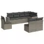 Set Divano da Giardino 8 pz con Cuscini Grigio in Polyrattan