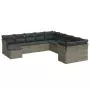 Set Divani da Giardino 11 pz con Cuscini in Polyrattan Grigio