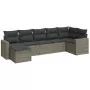 Set Divani da Giardino 7 pz con Cuscini Grigio in Polyrattan