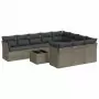 Set Divani da Giardino 11 pz con Cuscini in Polyrattan Grigio