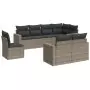 Set Divano da Giardino 8 pz con Cuscini Grigio in Polyrattan