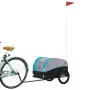 Rimorchio da Bici Nero e Blu 30 kg in Ferro