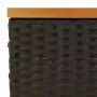 vidaxL Copertura Base Ombrellone Nera 70x70x25 cm Polyrattan e Acacia