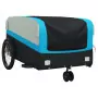 Rimorchio da Bici Nero e Blu 45 kg in Ferro