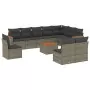 Set Divani da Giardino 11 pz con Cuscini in Polyrattan Grigio