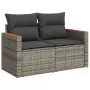 Set Divani da Giardino 11 pz con Cuscini in Polyrattan Grigio