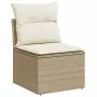 Set Divani da Giardino 12 pz con Cuscini Beige in Polyrattan