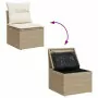 Set Divano da Giardino 13 pz con Cuscini Beige in Polyrattan