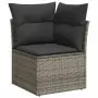 Set Divani da Giardino 13 pz con Cuscini Grigio in Polyrattan