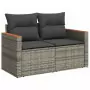 Set Divani da Giardino 13 pz con Cuscini Grigio in Polyrattan