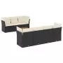 Set Divano da Giardino 6 pz con Cuscini Nero in Polyrattan