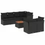 Set Divano da Giardino 6 pz con Cuscini Nero in Polyrattan